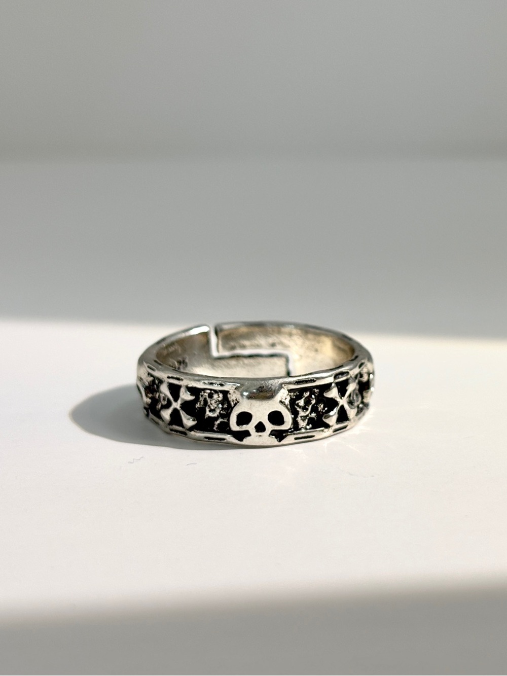 Textured Band Ring - Black Oxidized Finish